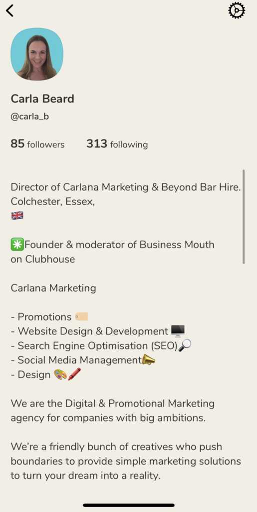 Carla Beard - Carlana Marketing - Clubhouse profile