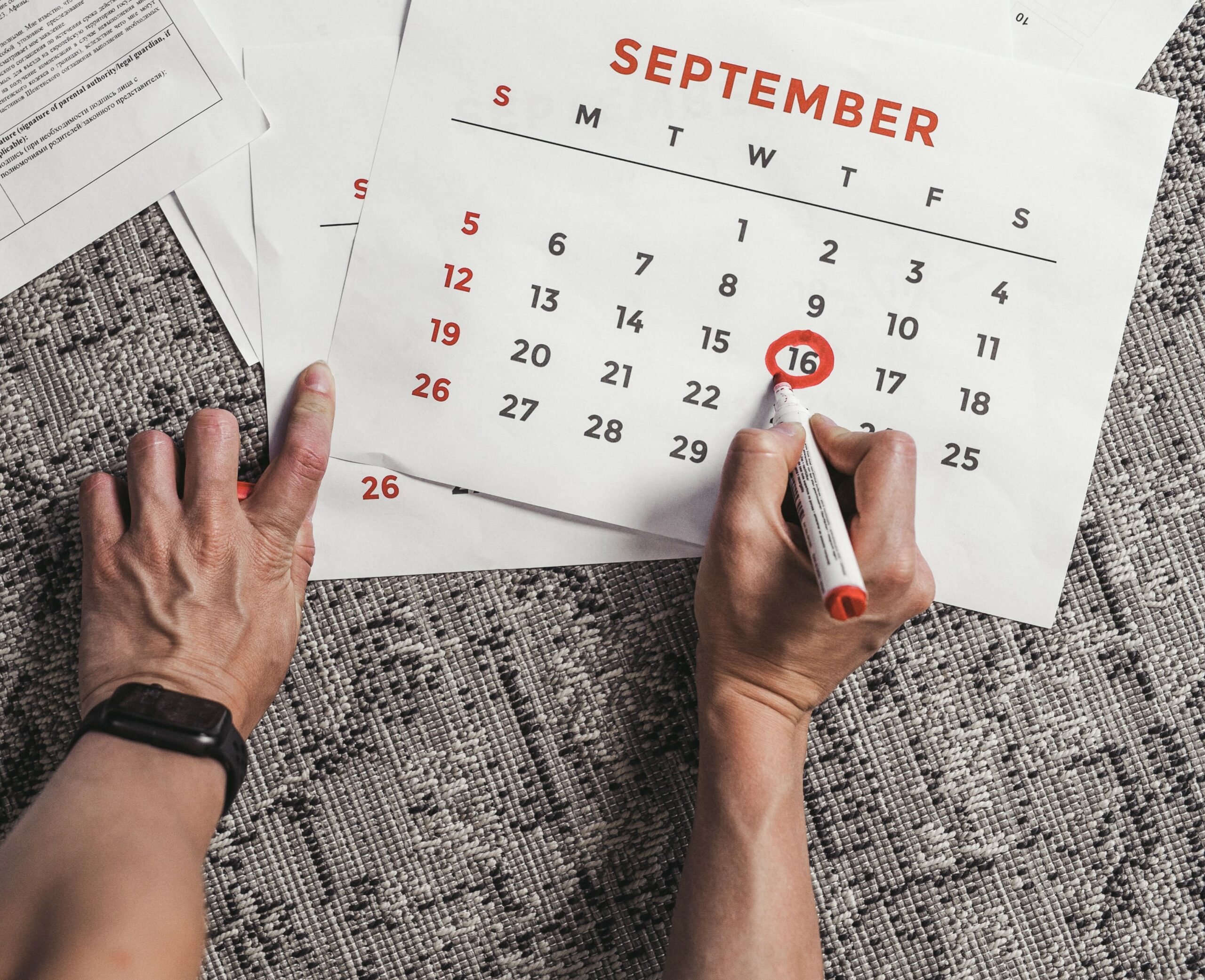 picture of September 2023 calendar for Koala Digitals social media content calendar September