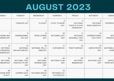 August Day Of The Year Calendar Made By Luke Tatchell For Koala Digital During His Digital Marketing Internship