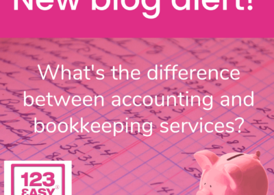 What's The Difference Between Accounting And Bookkeeping Services Post For 123EasyBooks Designed By Luke Tatchell For Koala Digital During His Digital Marketing Internship